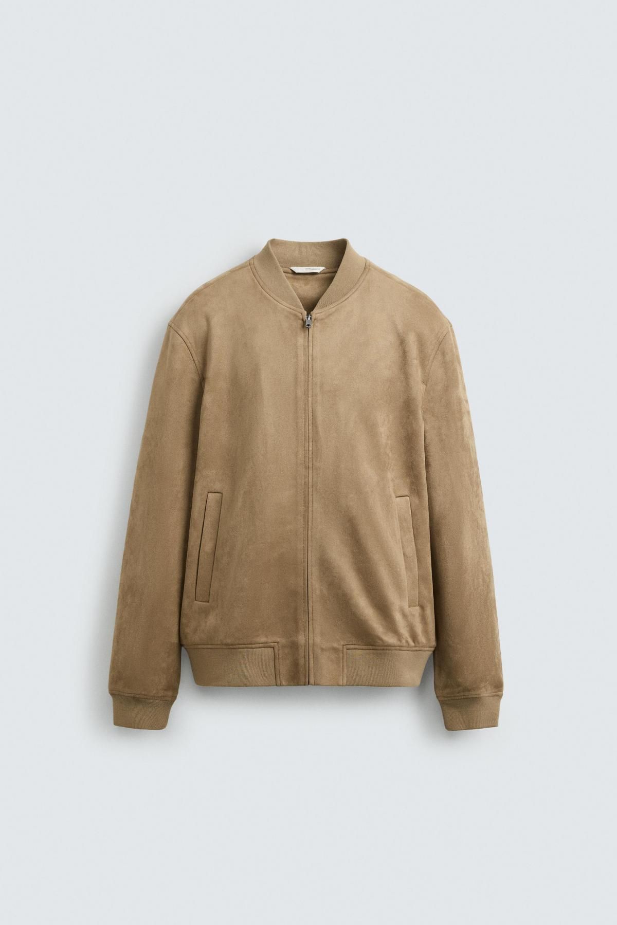 자라 테크니컬 페이크 스웨이드 봄버 재킷 8574/400 BEIGE - 메인 이미지