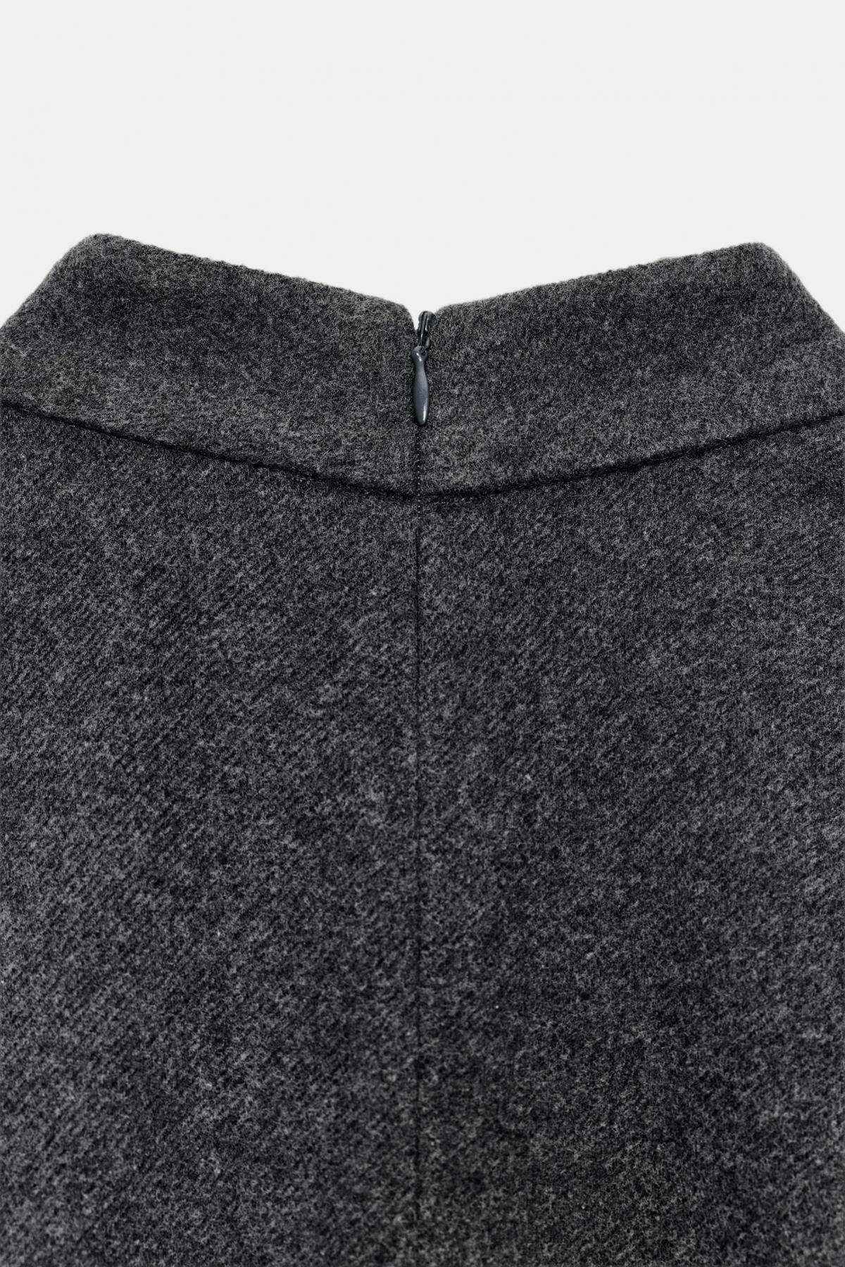 자라 소프트 하이넥 반팔 미디 벨트 원피스 0264/462 GREY MARL - 상세 이미지 3