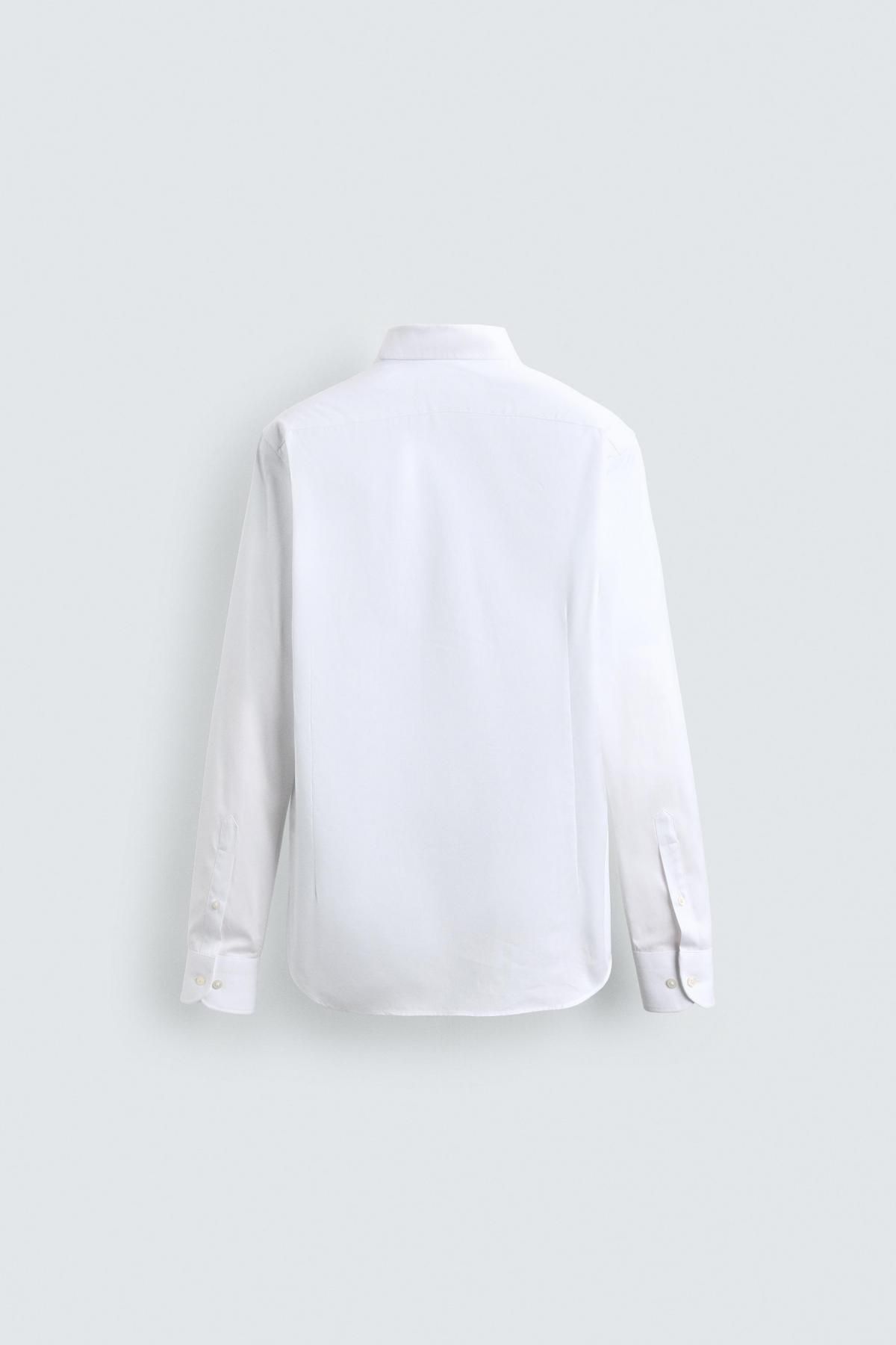 자라 클래식 보우타이 코튼 긴팔 셔츠 6891/931 WHITE 이미지 7