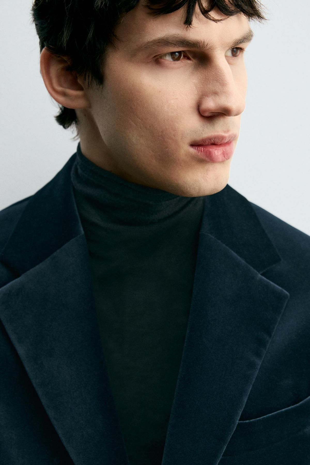 자라 벨벳 테일러드 블레이저 남성 9621/310 NAVY BLUE 이미지 7