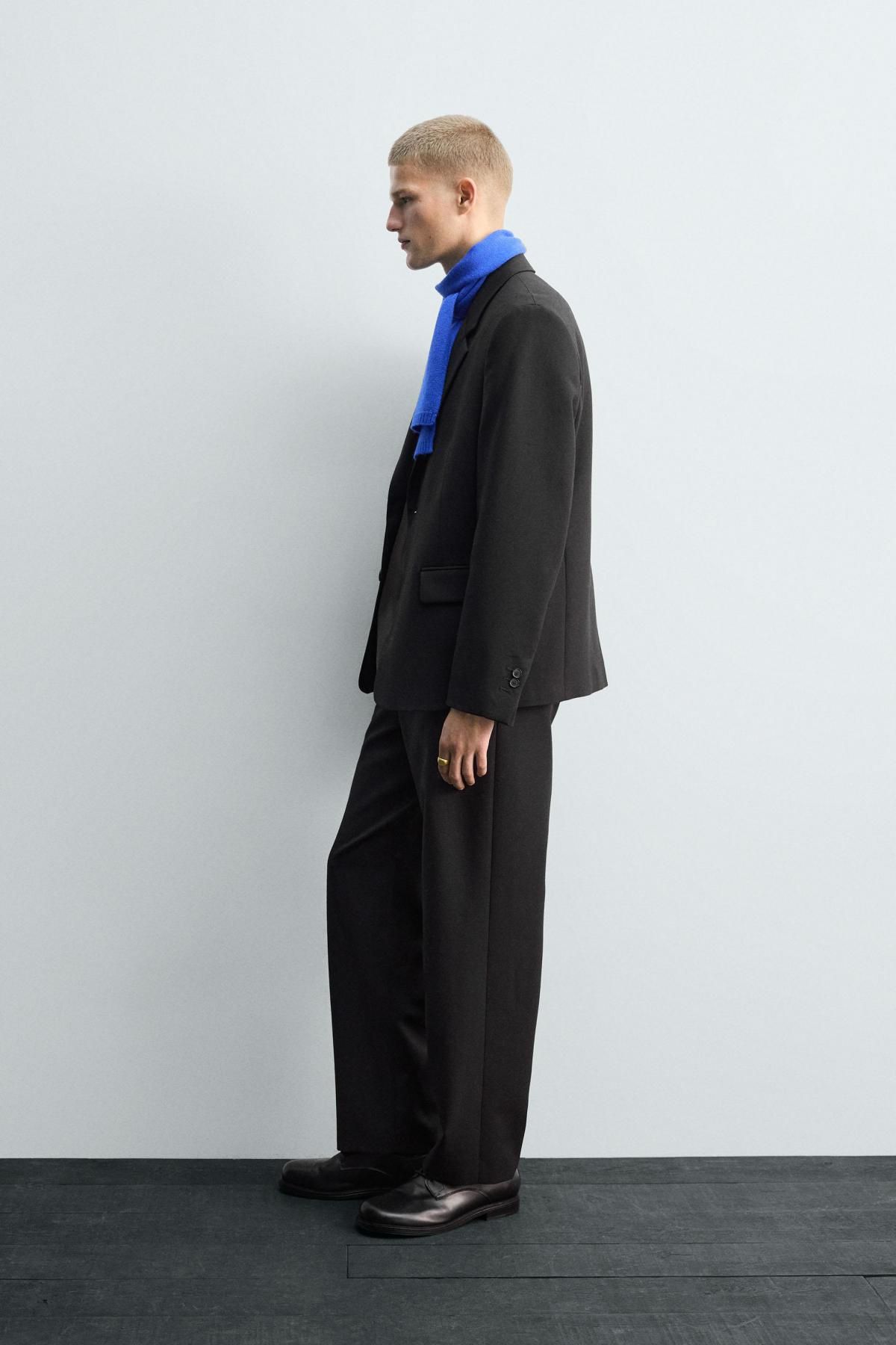 자라 한정판 울 비스코스 수트 블레이저 6729/022 BLACK - 상세 이미지 5