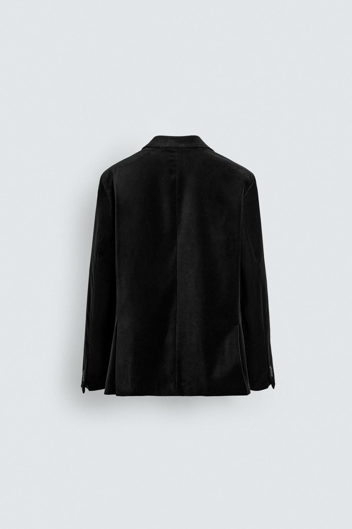 자라 레귤러핏 벨벳 블랙 블레이저 9621/310 BLACK 이미지 8