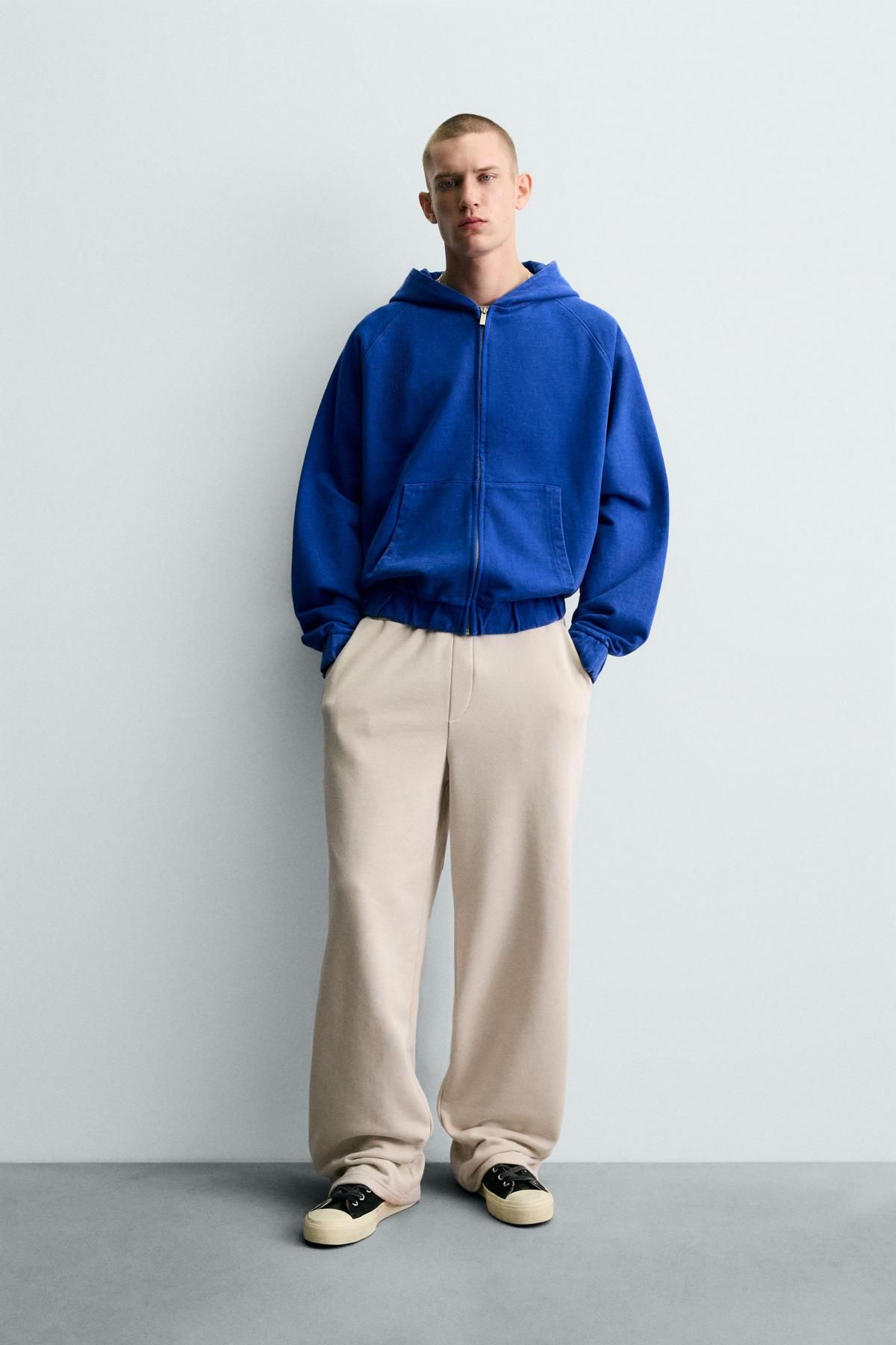 자라 와이드핏 코튼 조거 팬츠 0761/440 LIGHT BEIGE - 상세 이미지 2