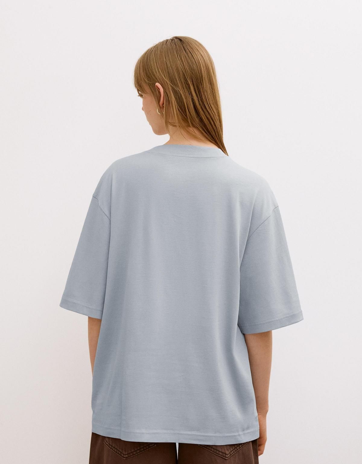 버쉬카 오버핏 그래픽 반팔 티셔츠 2377/825 LIGHT BLUE - 상세 이미지 2