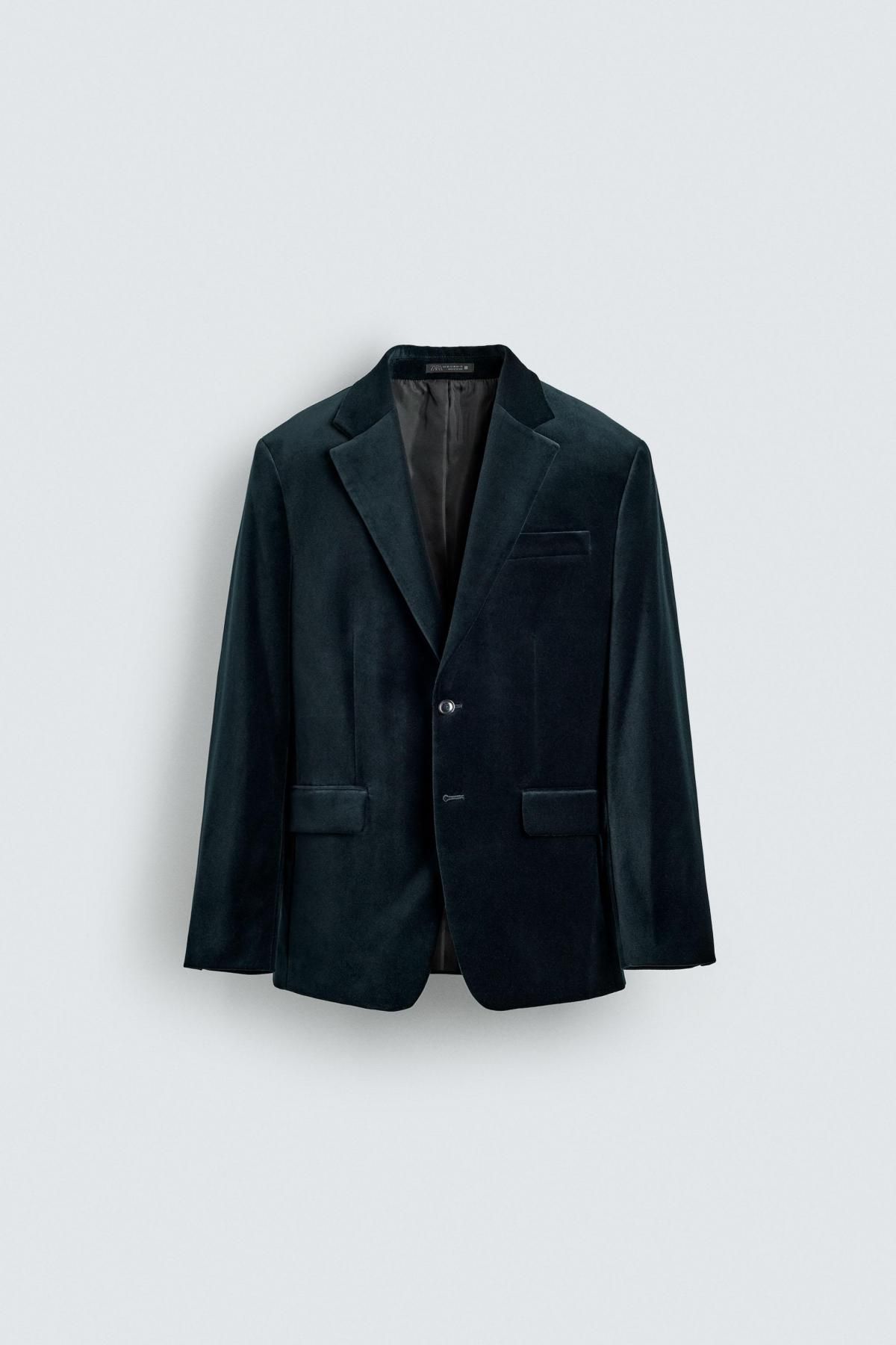자라 벨벳 테일러드 블레이저 남성 9621/310 NAVY BLUE - 상품 이미지