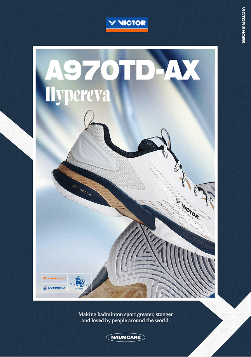 빅터 배드민턴화 A970TD(U-SHAPE) AX White 실내 신발 인도어화 220 이미지 7