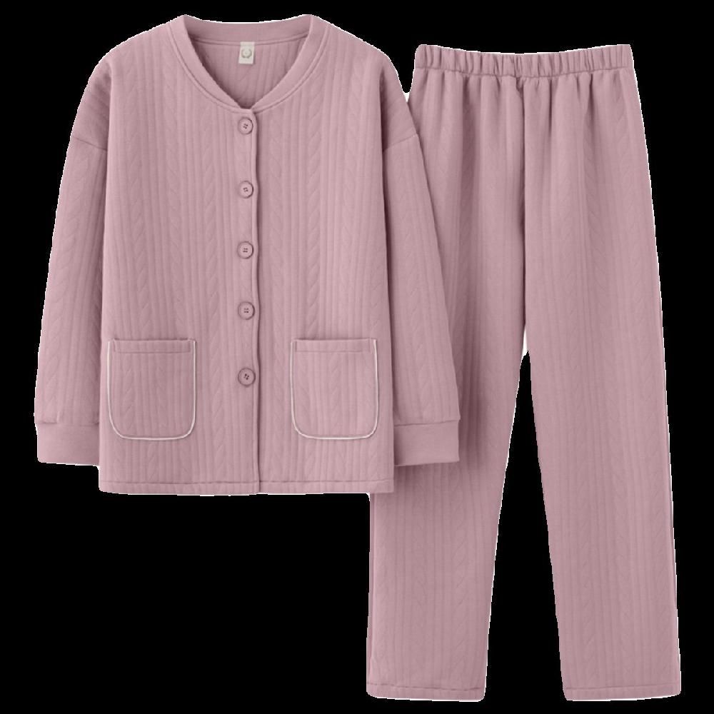 겨울 어르신 여성 엄마 라이트블루 잠옷 따뜻한 순면 Y5406 시리즈 M (40-50kg) - 상품 이미지