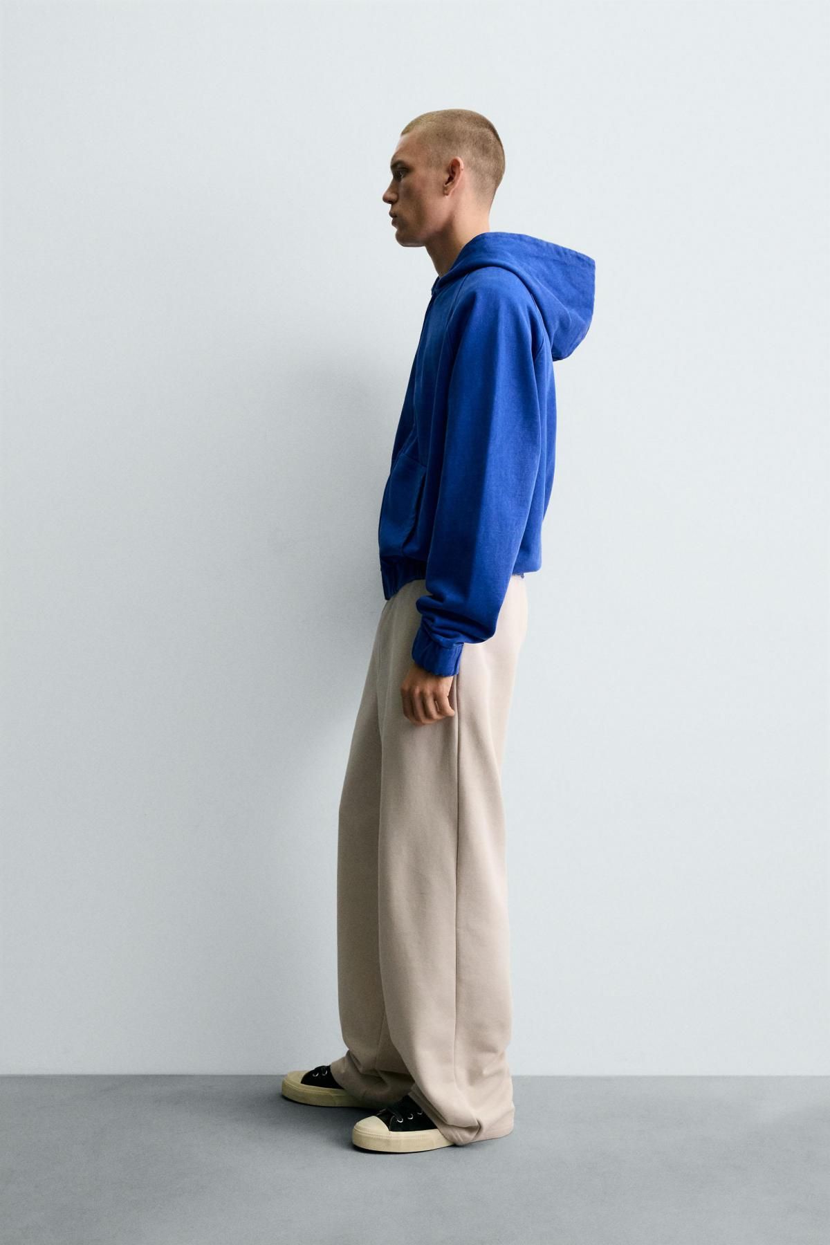 자라 와이드핏 코튼 조거 팬츠 0761/440 LIGHT BEIGE - 상세 이미지 4
