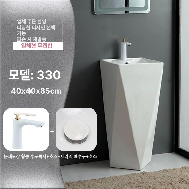 기둥세면대 카페 리조트 화장실 손씻기 세면기 인테리어 - 상세 이미지 5