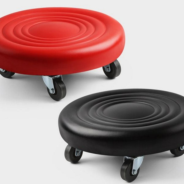 엠보싱 이동식 작업 의자 우레탄 쿠션 작업 의자 바퀴 이동