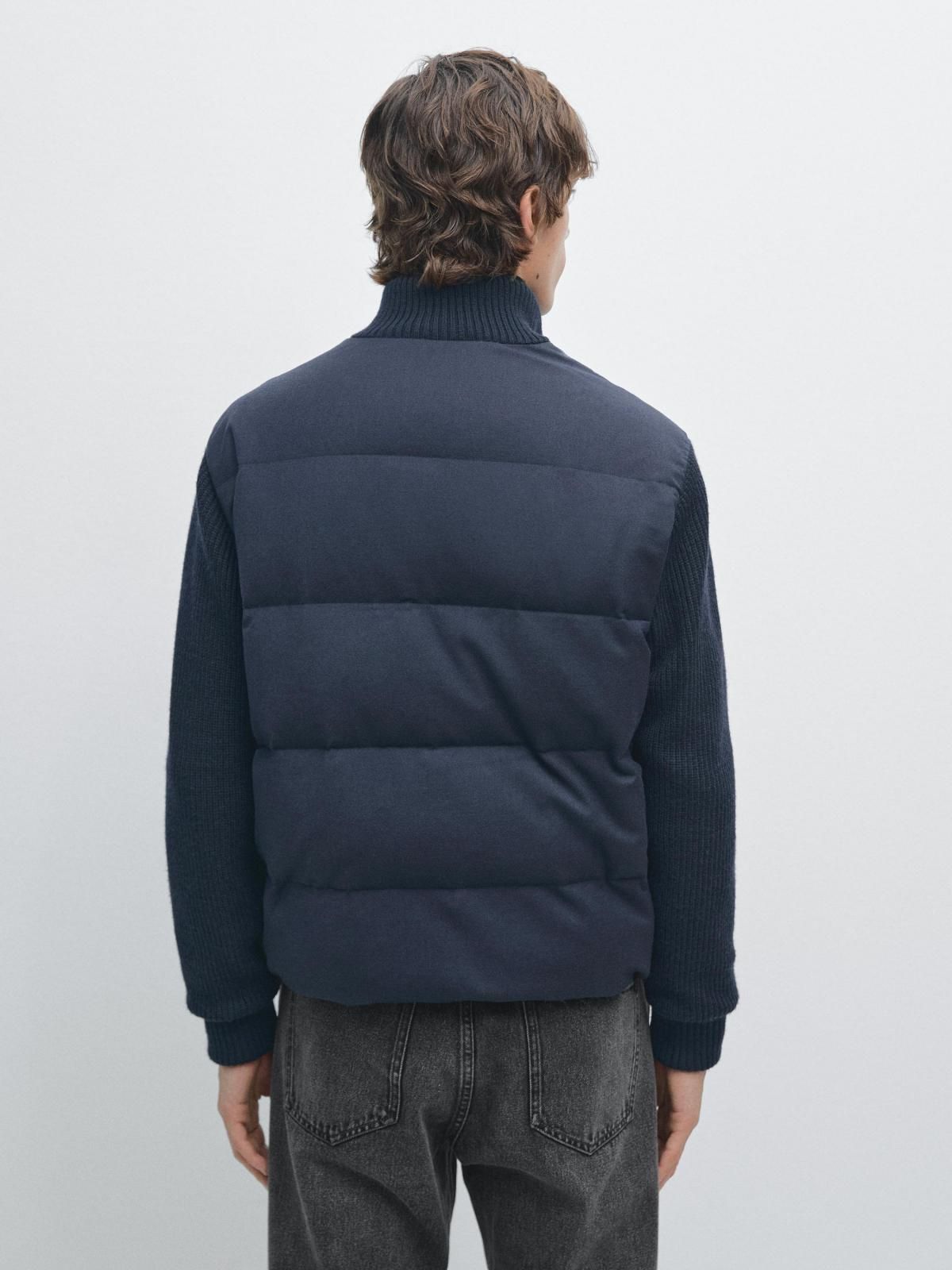 마시모두띠 니트 다운 블렌드 네이비 숏 패딩 재킷 3137/424 NAVY BLUE - 상세 이미지 4