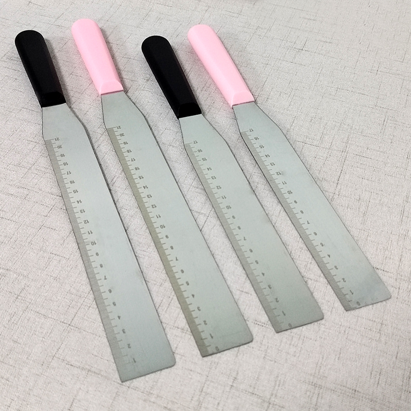 직각 스패츌러 버터칼 아이싱 베이킹 스테인레스 케이크 약 5인치 둥근 머리 주걱 나무 손잡이 - 상세 이미지 4