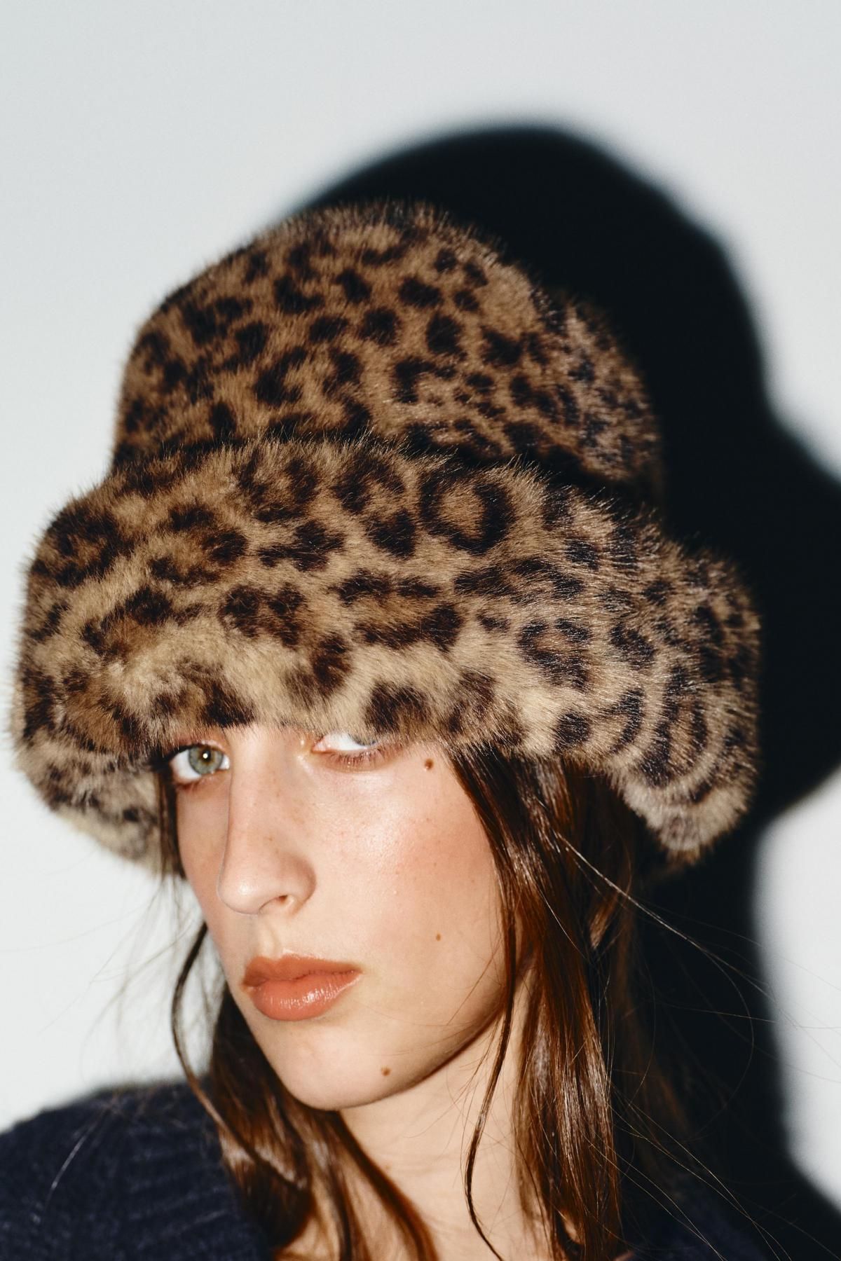 자라 애니멀 레오파드 퍼 버킷햇 3920/938 LEOPARD - 상세 이미지 2