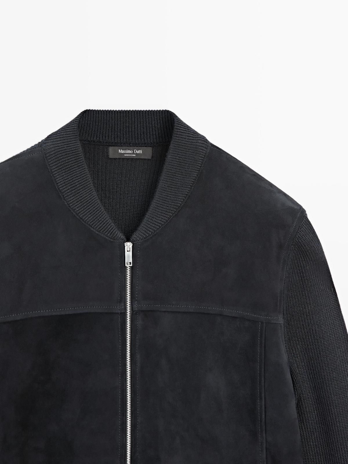 마시모두띠 프리미엄 울 블렌드 봄버 재킷 1060/232 NAVY BLUE 이미지 6