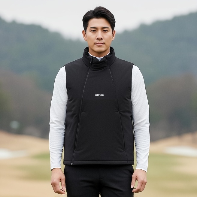 볼빅 남성 겨울 구스다운 골프웨어 방풍 발열안감 패딩 조끼 - 상품 이미지