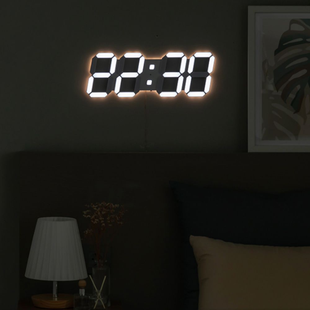3D 간접등 벽시계 LED 무드등 무소음 거실 인테리어 벽걸이 시계 이미지 6