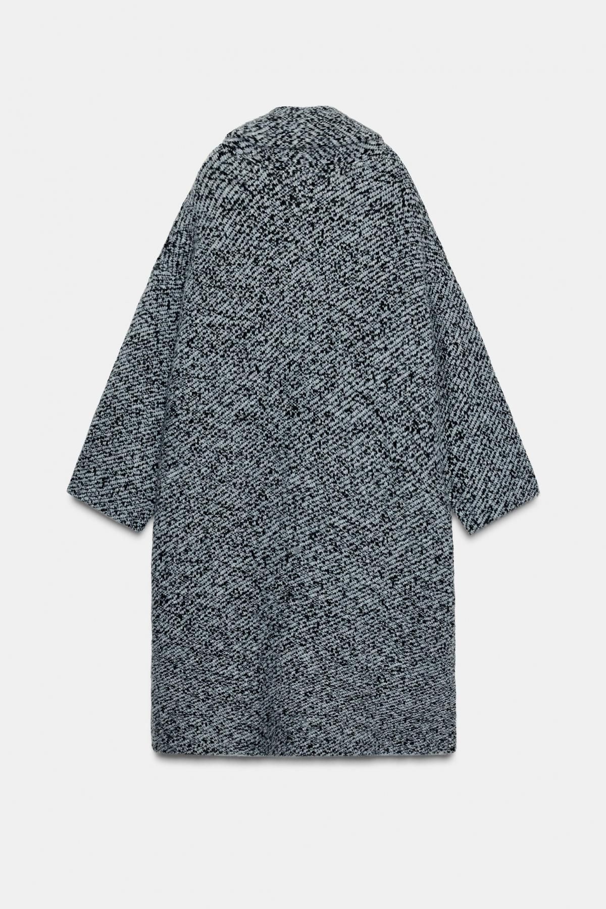 자라 테크니컬 라펠카라 롱 니트 코트 2756/119 GREY - 상세 이미지 4