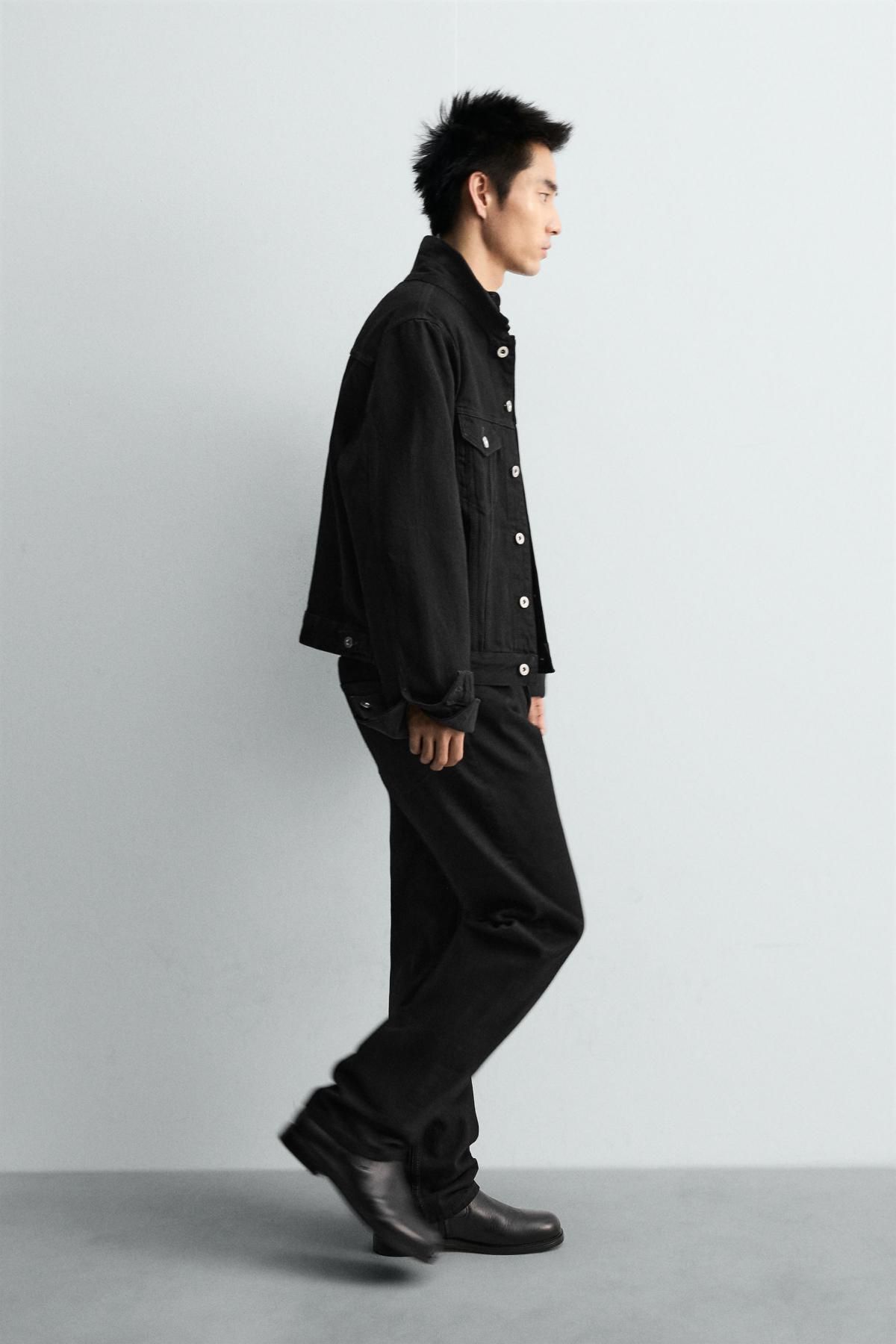 자라 한정판 크롭핏 블랙 데님 재킷 5585/322 BLACK 이미지 7