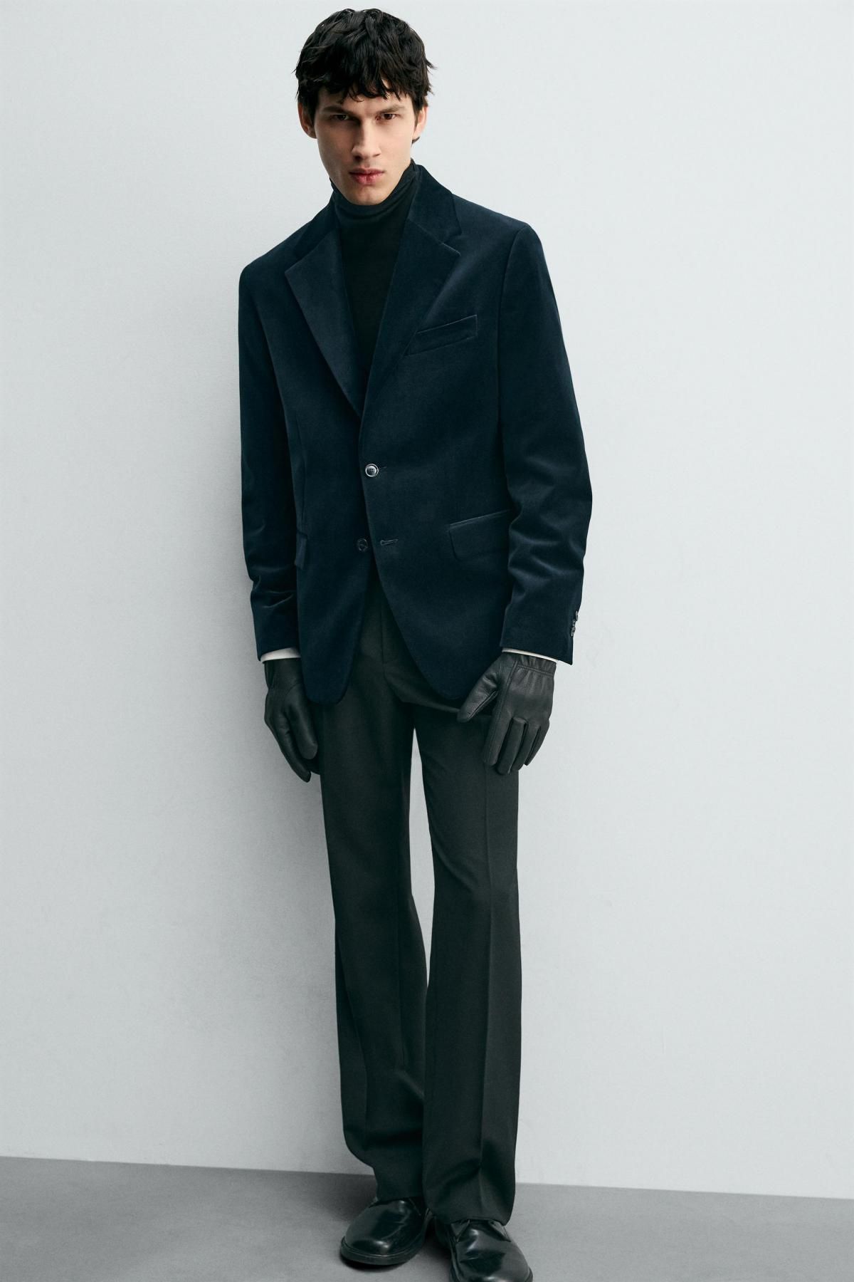 자라 벨벳 테일러드 블레이저 남성 9621/310 NAVY BLUE 이미지 6