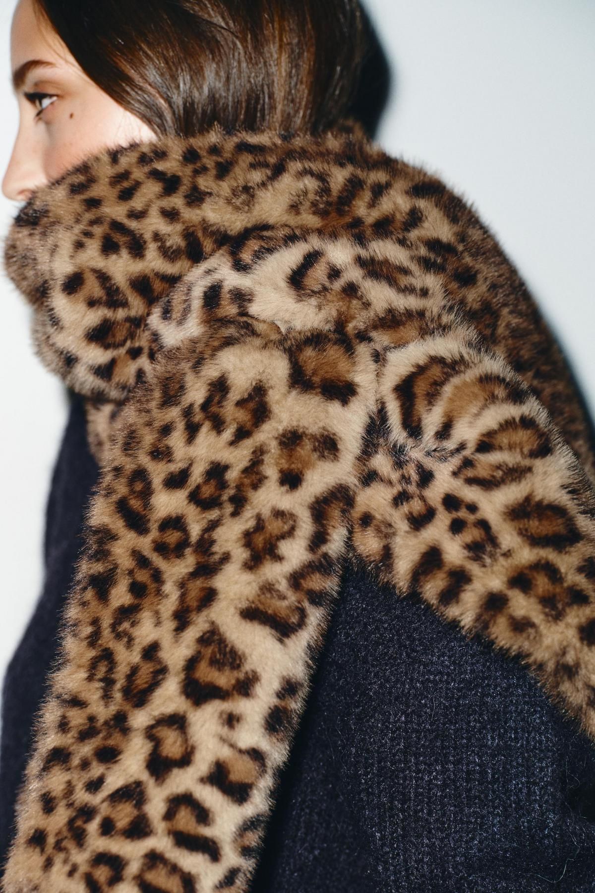 자라 트렌디 애니멀 프린트 퍼 스카프 3920/936 LEOPARD - 상세 이미지 3