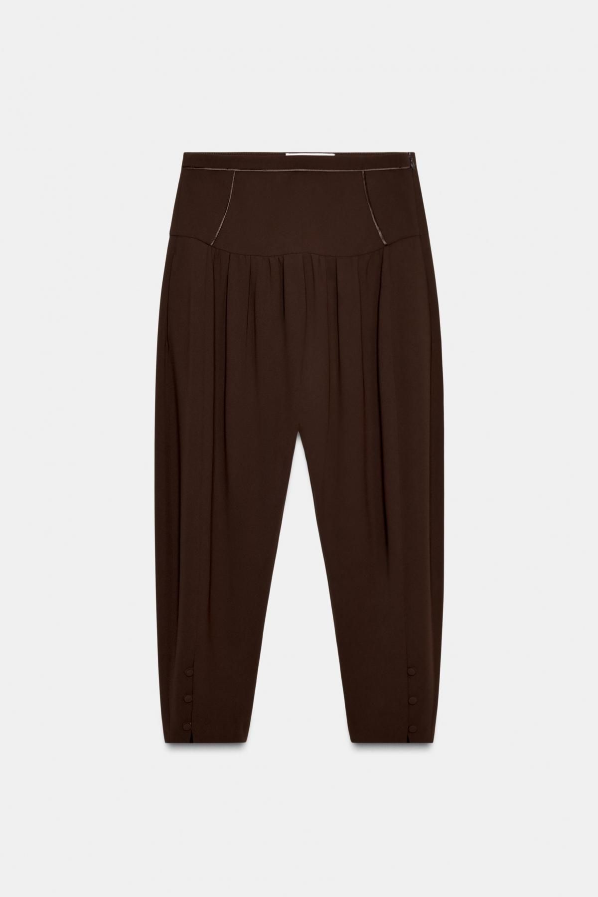 자라 한정판 배기 와이드 팬츠 9127/797 DARK BROWN - 상세 이미지 4