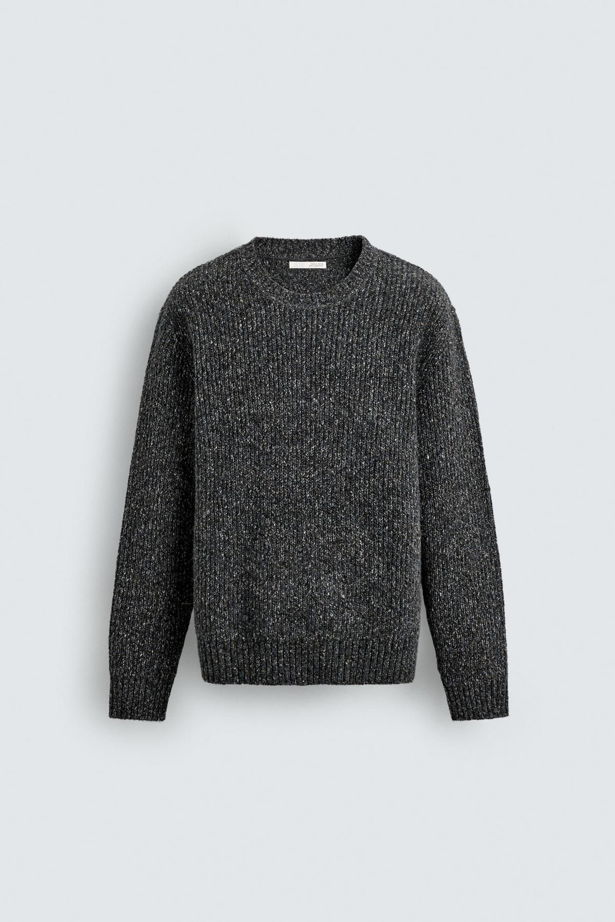 자라 베이직 라운드 니트 스웨터 남성용 3284/343 GREY / BLUE - 메인 이미지