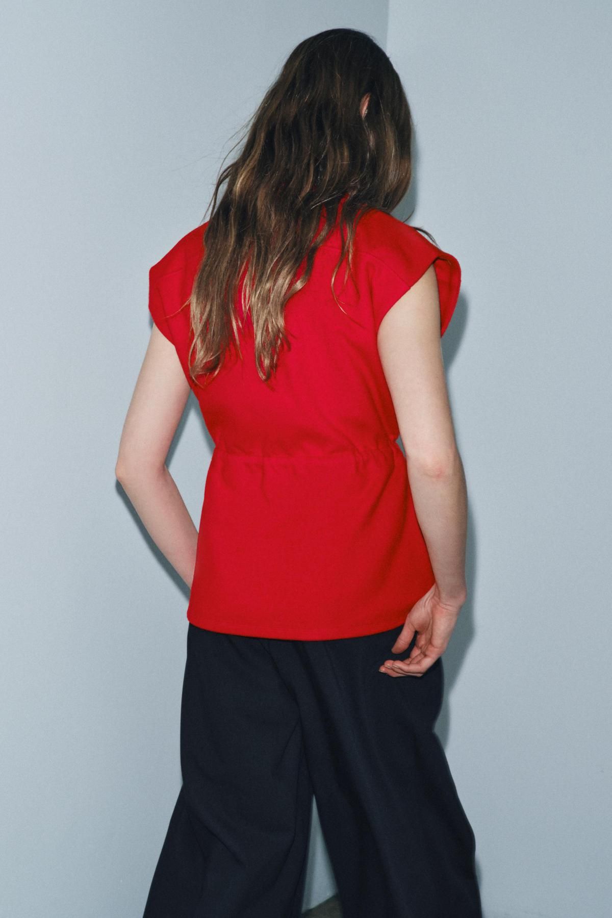 자라 소프트 레드 드로스트링 베스트 0264/612 RED - 상세 이미지 4
