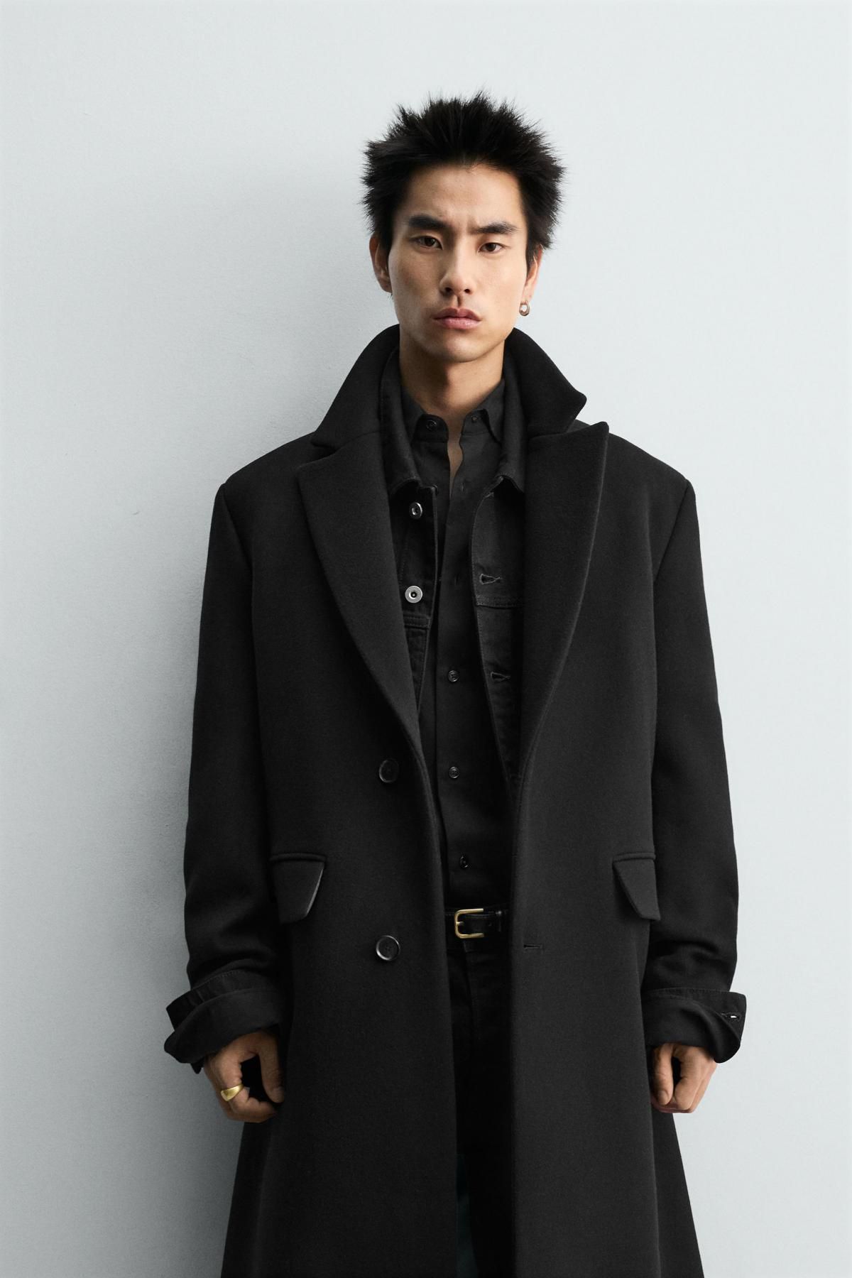 자라 프리미엄 울 캐시미어 블렌드 싱글 코트 6595/583 BLACK - 상세 이미지 3