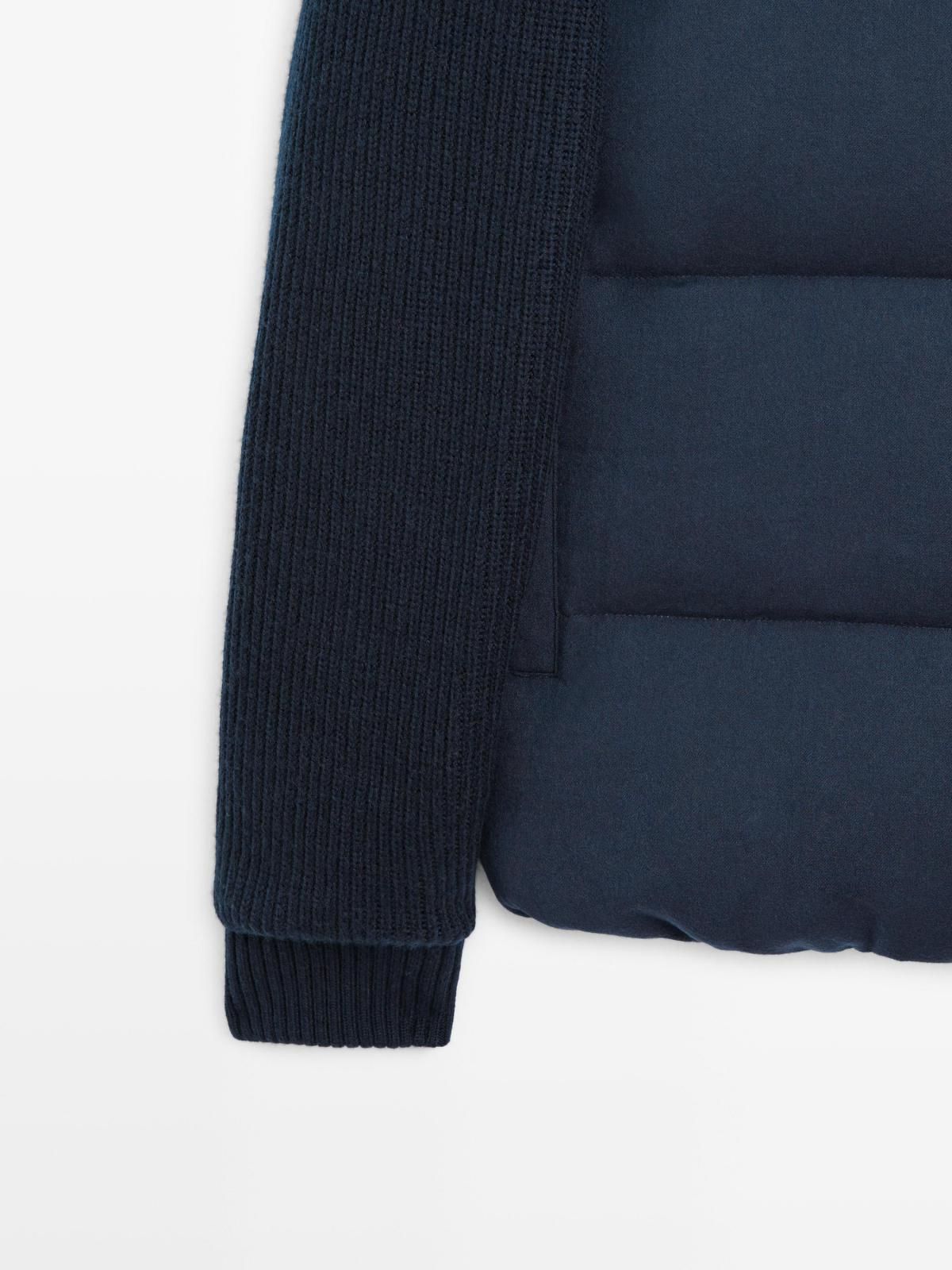 마시모두띠 니트 다운 블렌드 네이비 숏 패딩 재킷 3137/424 NAVY BLUE 이미지 8