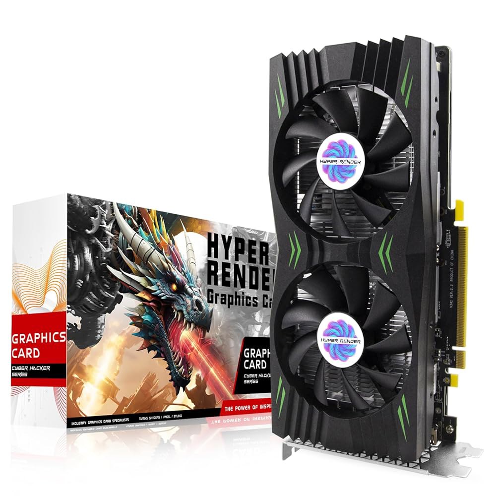 하이퍼렌더 RX 580 그래픽 카드 8GB 2048SP GDDR5 256비트 PC 게이밍 비디오 컴퓨터 보드 3 DP 1 HDMI PCI Express 3.0, PC용 데스크톱 - 상품 이미지