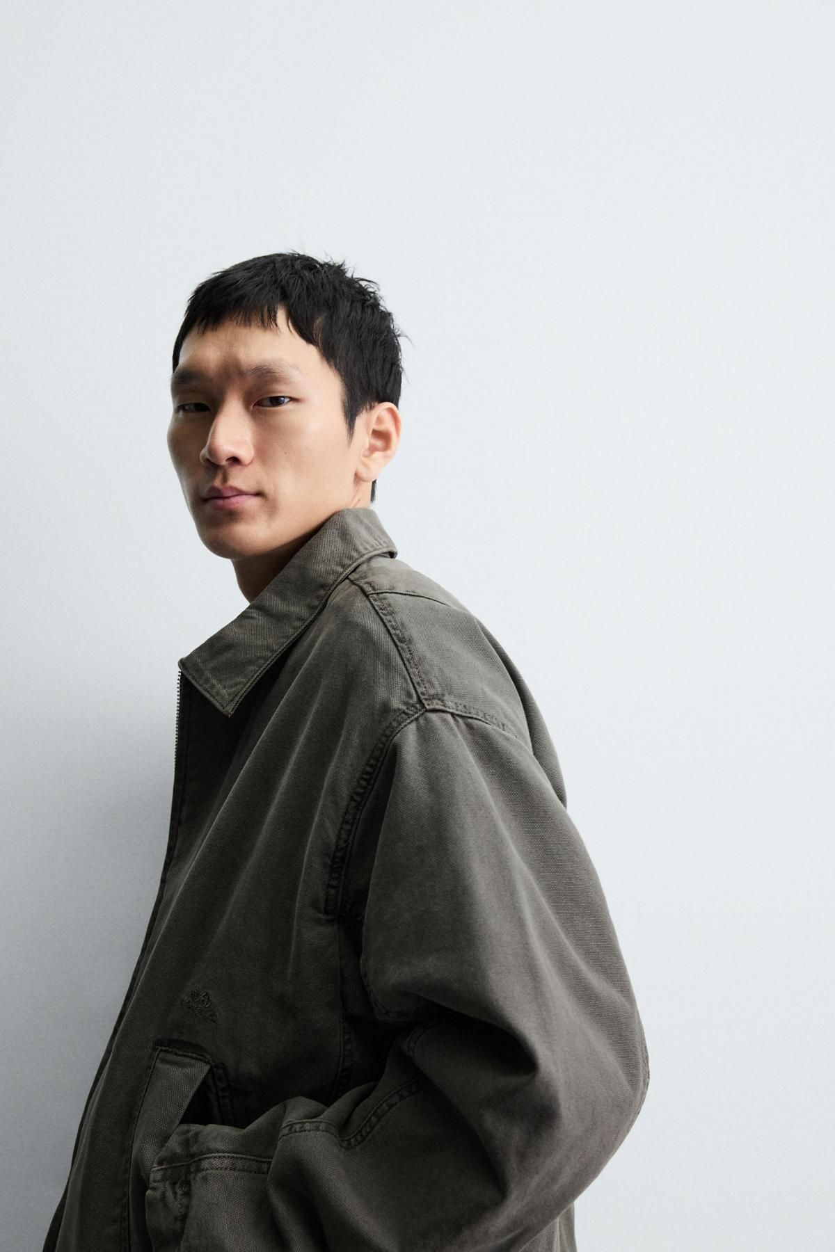 자라 크롭핏 테크니컬 코튼 패디드 자켓 4365/387 KHAKI 이미지 7