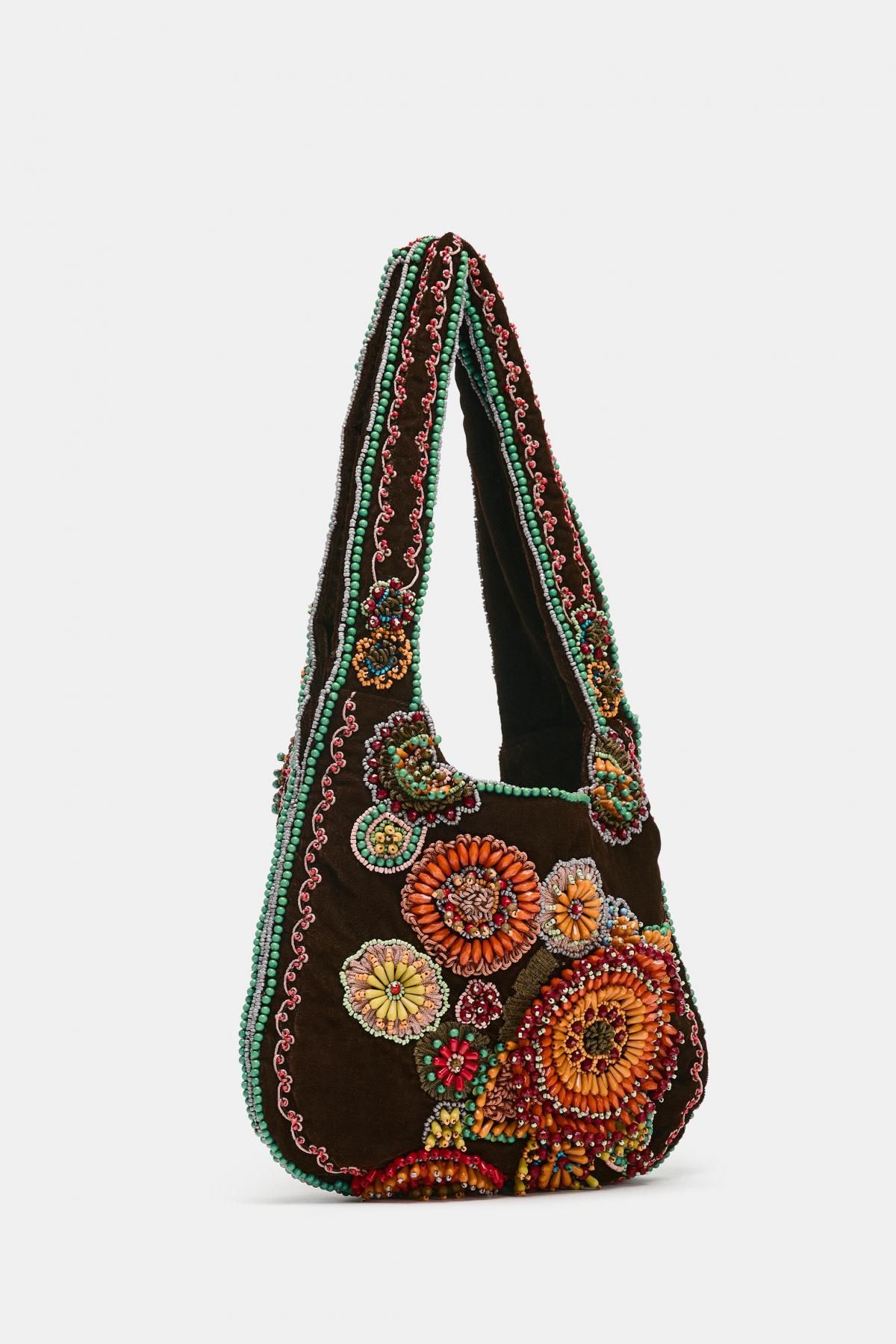 자라 보헤미안 자수 벨벳 숄더백 6359/610 MULTICOLOURED - 상세 이미지 4