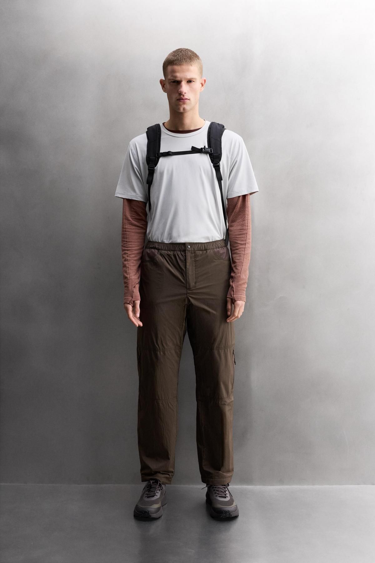 자라 테크니컬 배색 라인 카고 팬츠 1732/312 BROWN - 상세 이미지 2
