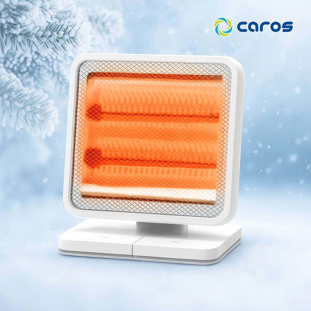 캐로스 미니 전기 온풍기 풋터치 캠핑용 탁상용 사무실 원룸 욕실 난로 PTC 휴대용 난방기