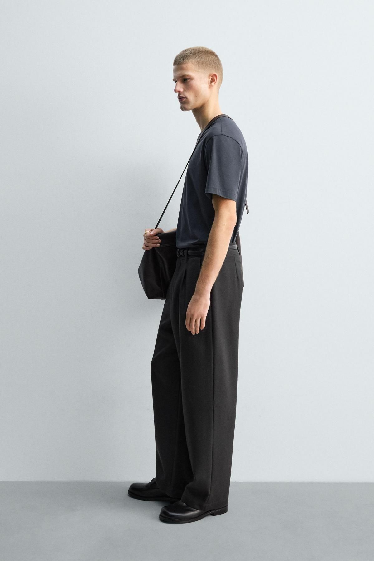 자라 한정판 머서라이즈 반팔 티셔츠 4092/363 DARK GREY - 상세 이미지 5
