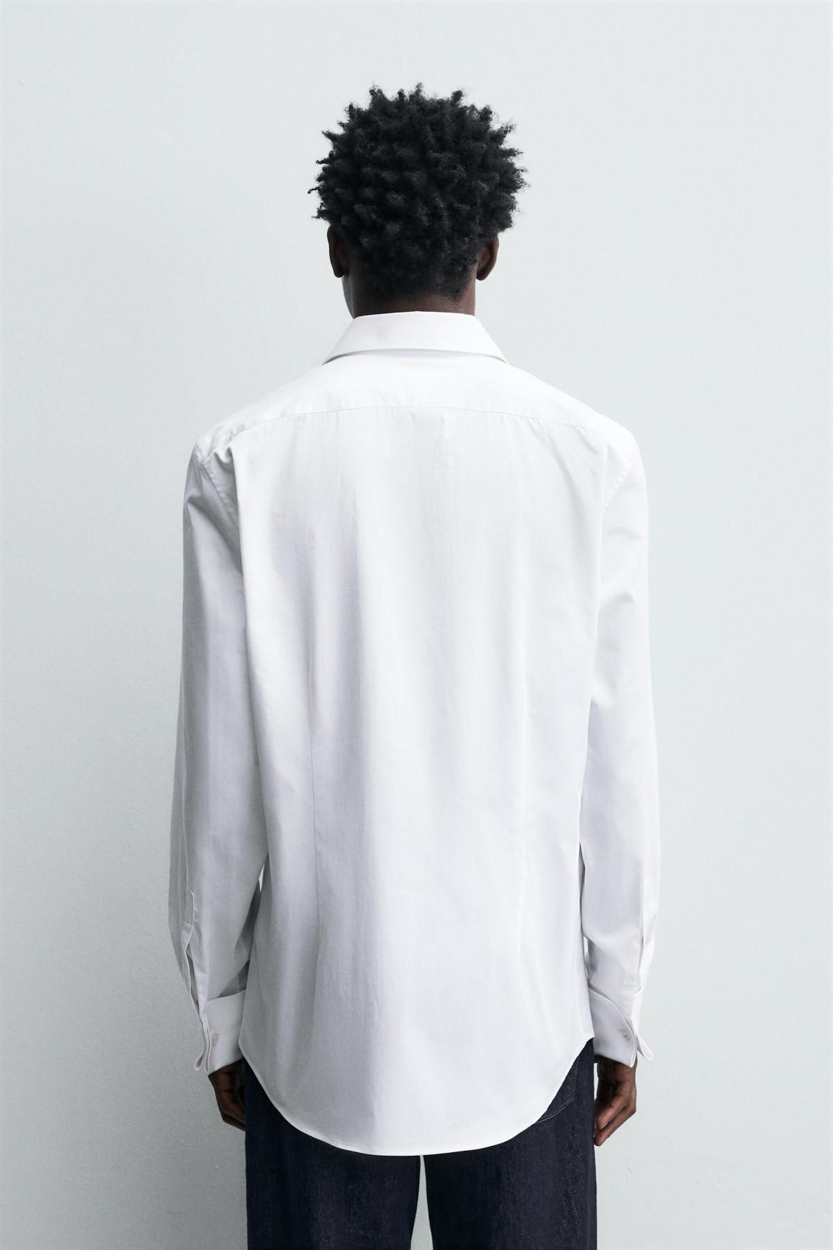 자라 테크니컬 텍스처 화이트 긴팔 셔츠 6658/134 WHITE - 상세 이미지 4
