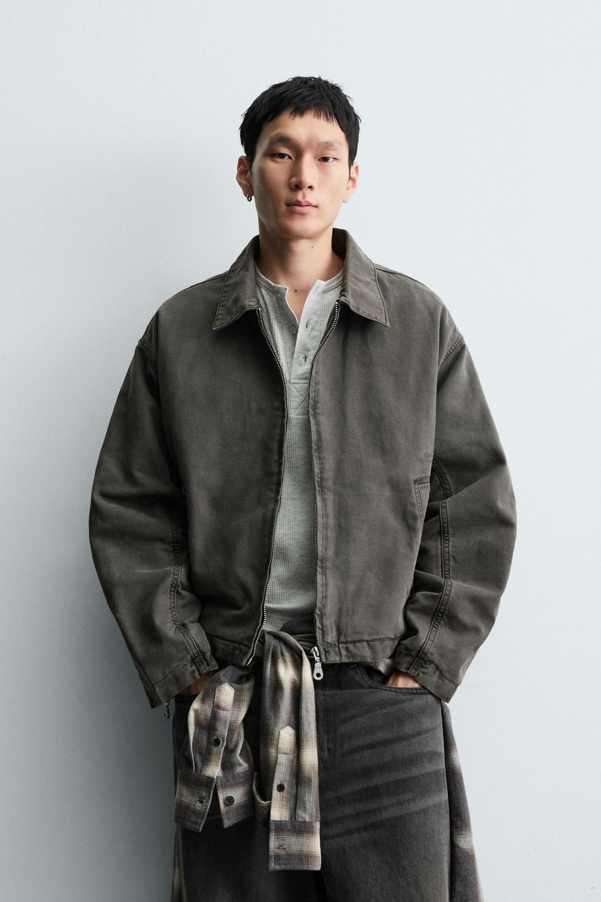 자라 크롭핏 테크니컬 코튼 패디드 자켓 4365/387 KHAKI - 상세 이미지 3