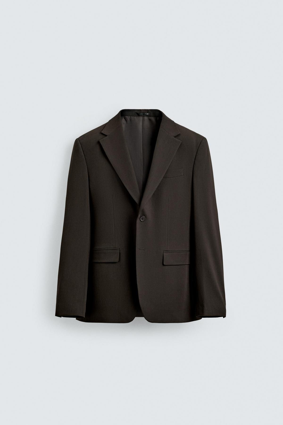 자라 슬림핏 비스코스 테일러드 블레이저 9621/321 BROWN - 상품 이미지