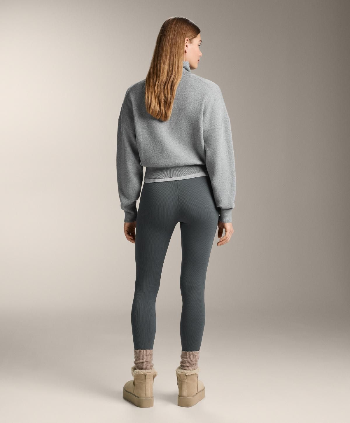 오이쇼 심리스 리브드 엑스트라웜 앵클 레깅스 70cm 3753/398 ANTHRACITEGREY 이미지 8