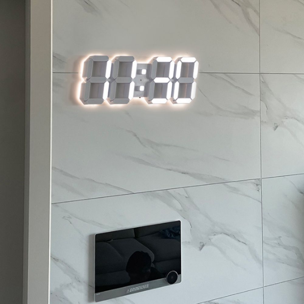 3D 간접등 벽시계 LED 무드등 무소음 거실 인테리어 벽걸이 시계 이미지 7