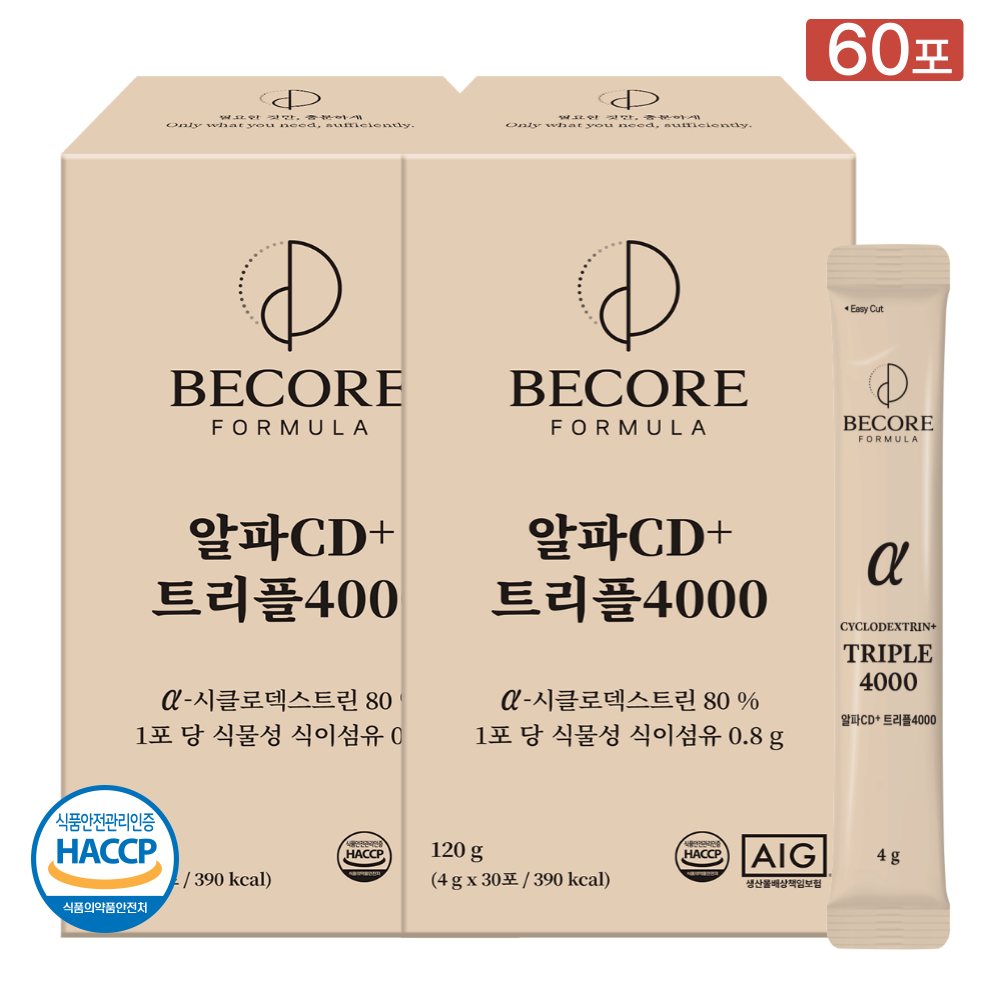 고함량 알파CD분말4000무부형제 알파시클로덱스트린 알파시디 비코어포뮬러 30포, 2개 - 상품 이미지