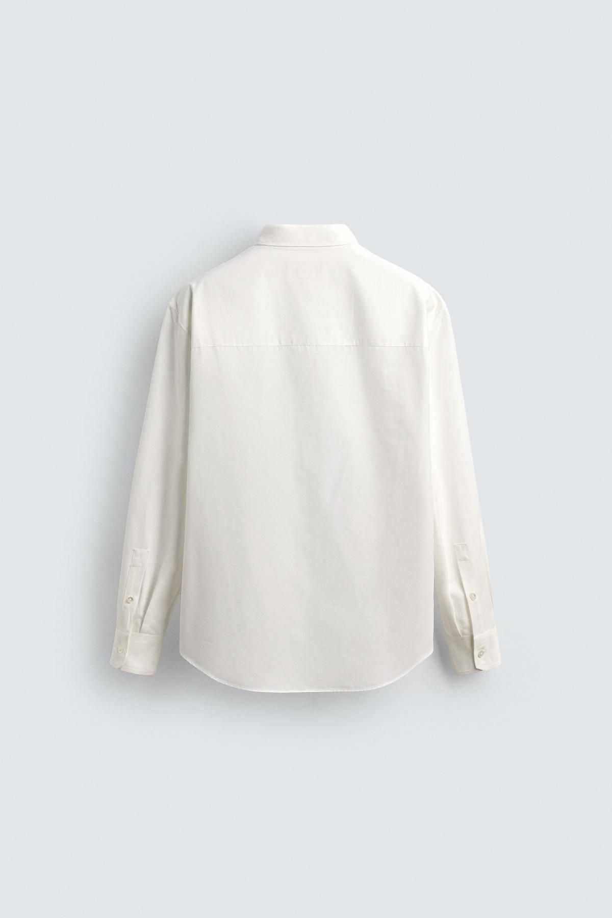 자라 한정판 릴랙스핏 이탈리안 코튼 실크 셔츠 6572/006 WHITE 이미지 7