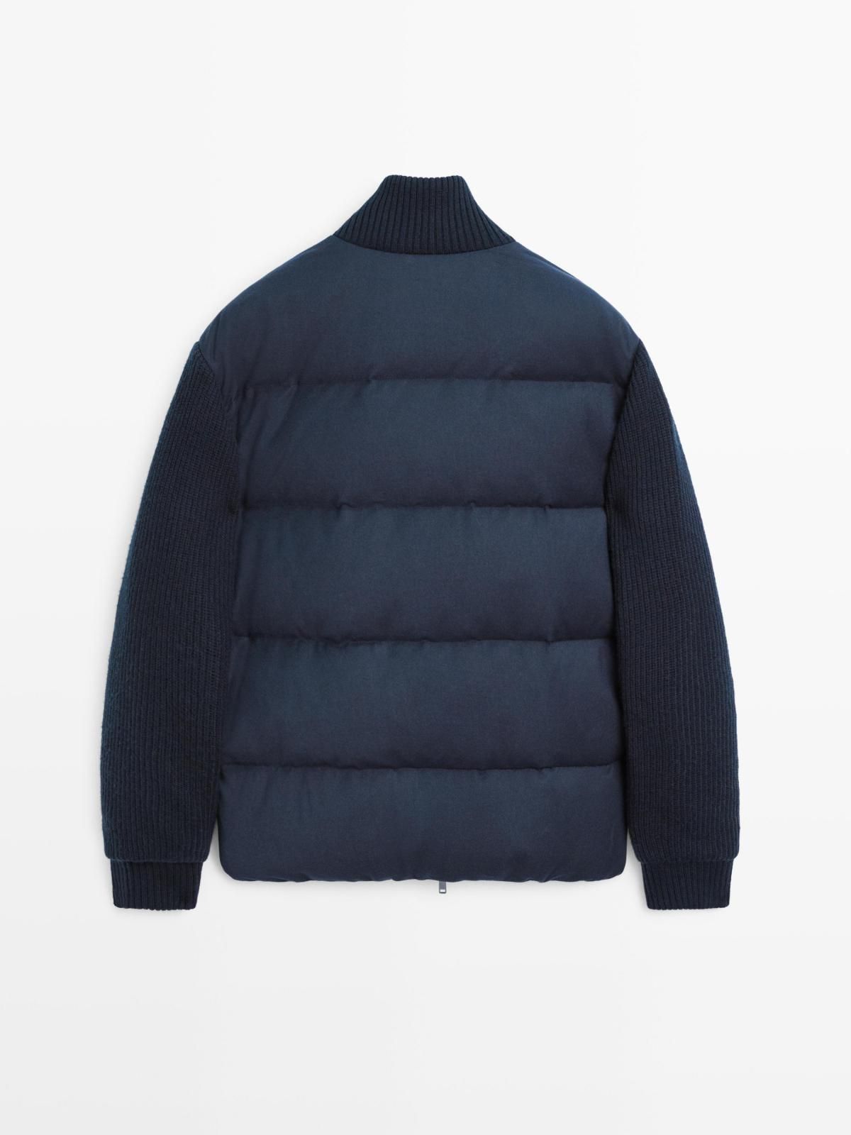 마시모두띠 니트 다운 블렌드 네이비 숏 패딩 재킷 3137/424 NAVY BLUE 이미지 7
