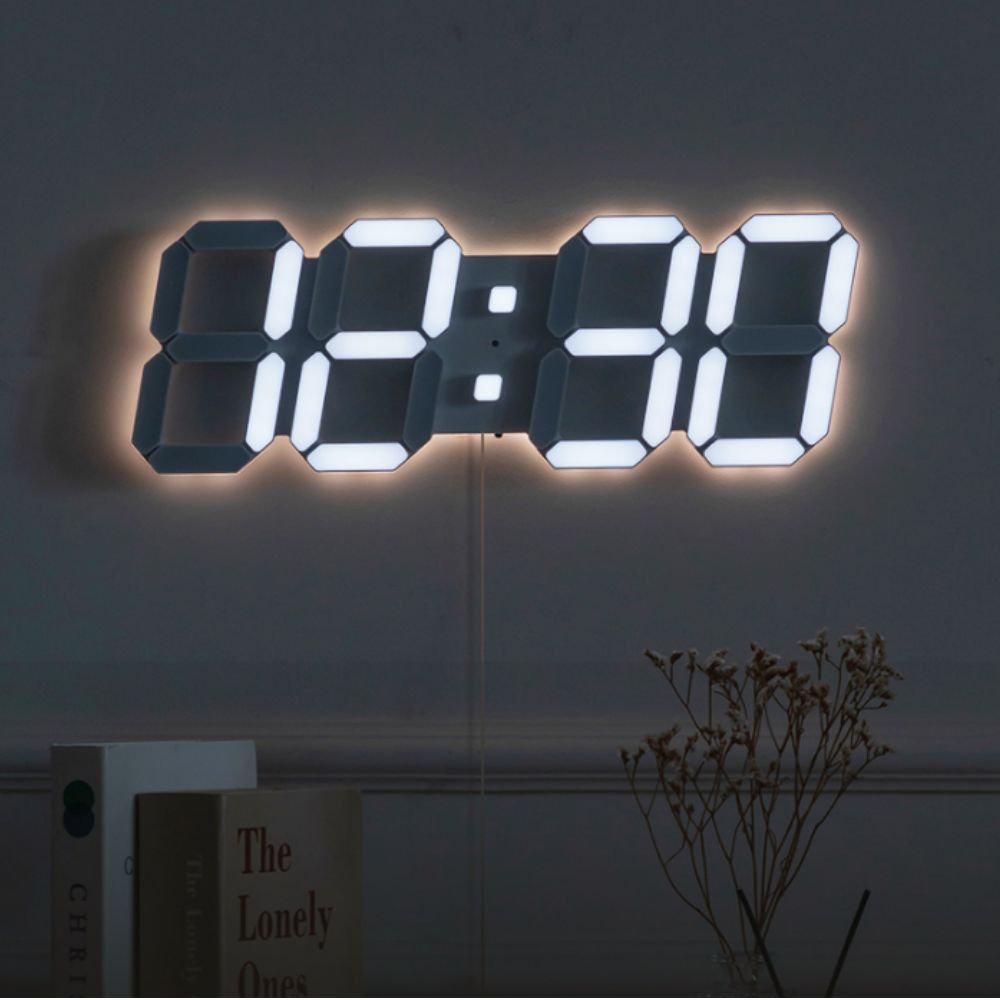 3D 간접등 벽시계 LED 무드등 무소음 거실 인테리어 벽걸이 시계 - 상품 이미지