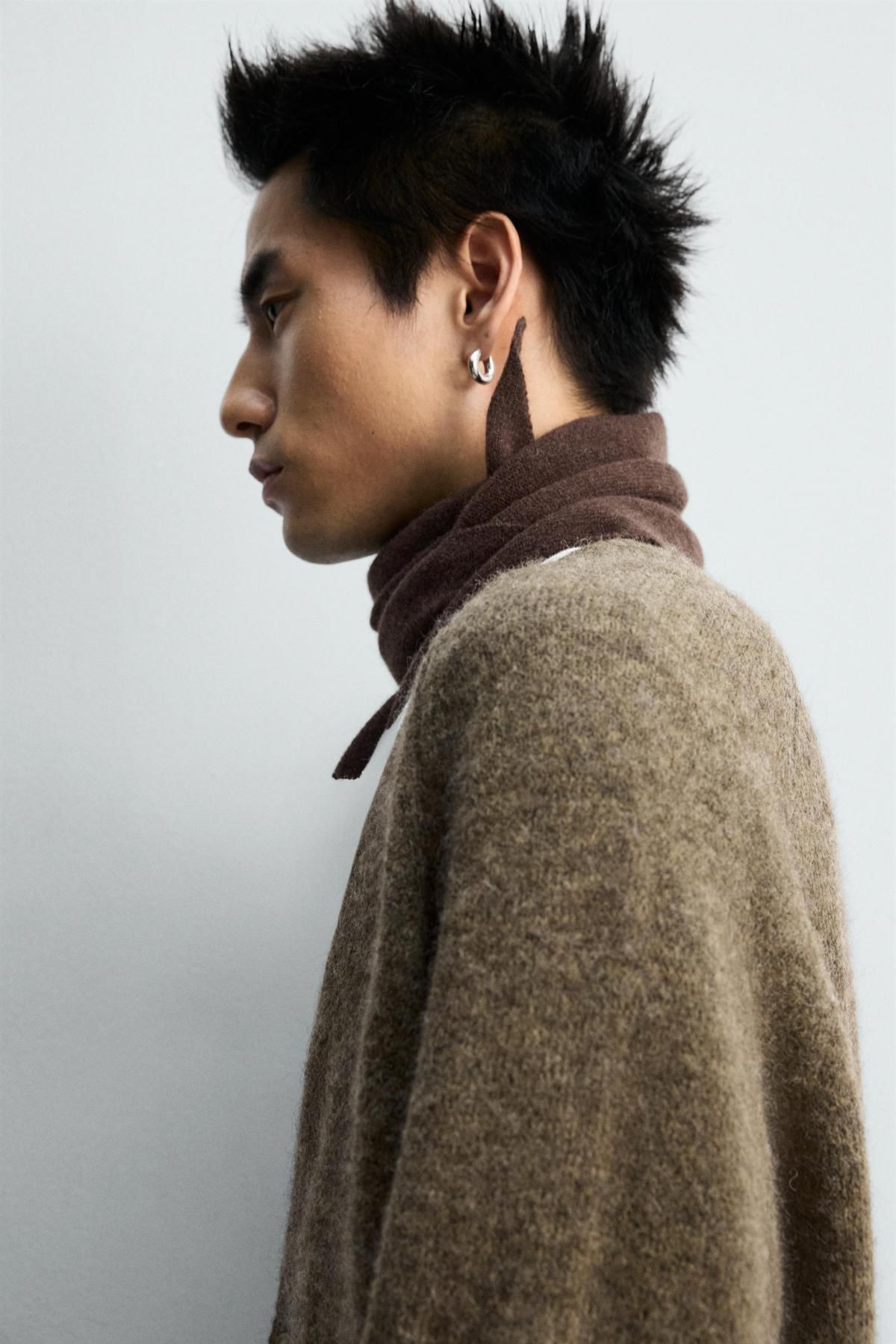 자라 한정판 울 브이넥 릴렉스핏 가디건 0693/322 BROWN 이미지 8