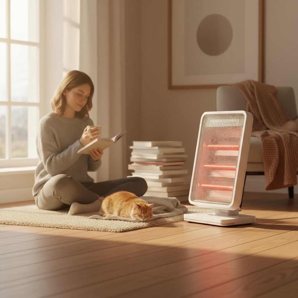 캐로스 전기 스토브 풋터치 캠핑용 탁상용 사무실 원룸 욕실 난로 PTC 미니 휴대용 난방기