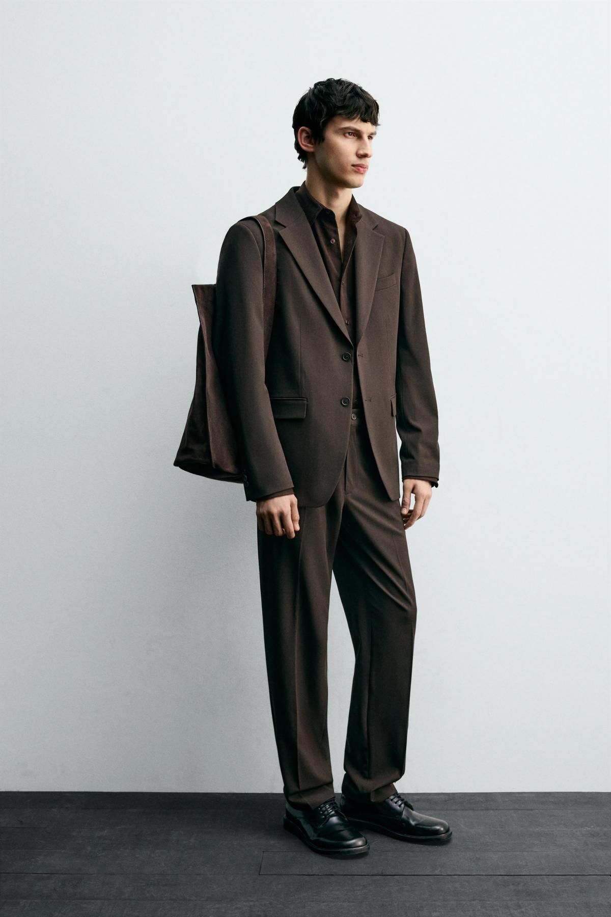 자라 슬림핏 비스코스 테일러드 블레이저 9621/321 BROWN - 상세 이미지 2