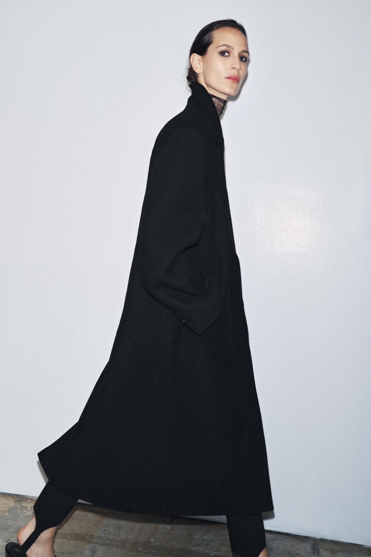 자라 프리미엄 울블렌드 더블 롱코트 9289/754 BLACK - 상세 이미지 3