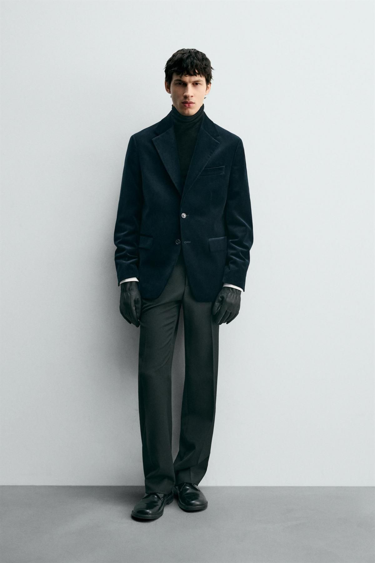 자라 벨벳 테일러드 블레이저 남성 9621/310 NAVY BLUE - 상세 이미지 2
