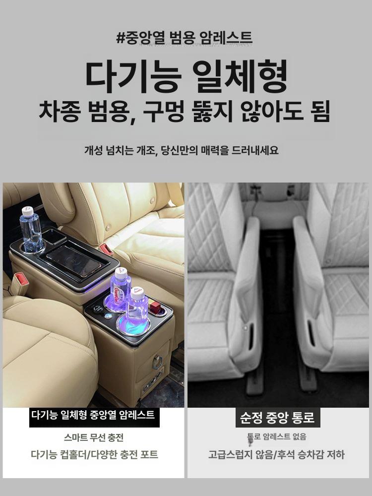 카니발 콘솔박스 2열보조시트 차량수납함 컵홀더 USB형 - 상세 이미지 2